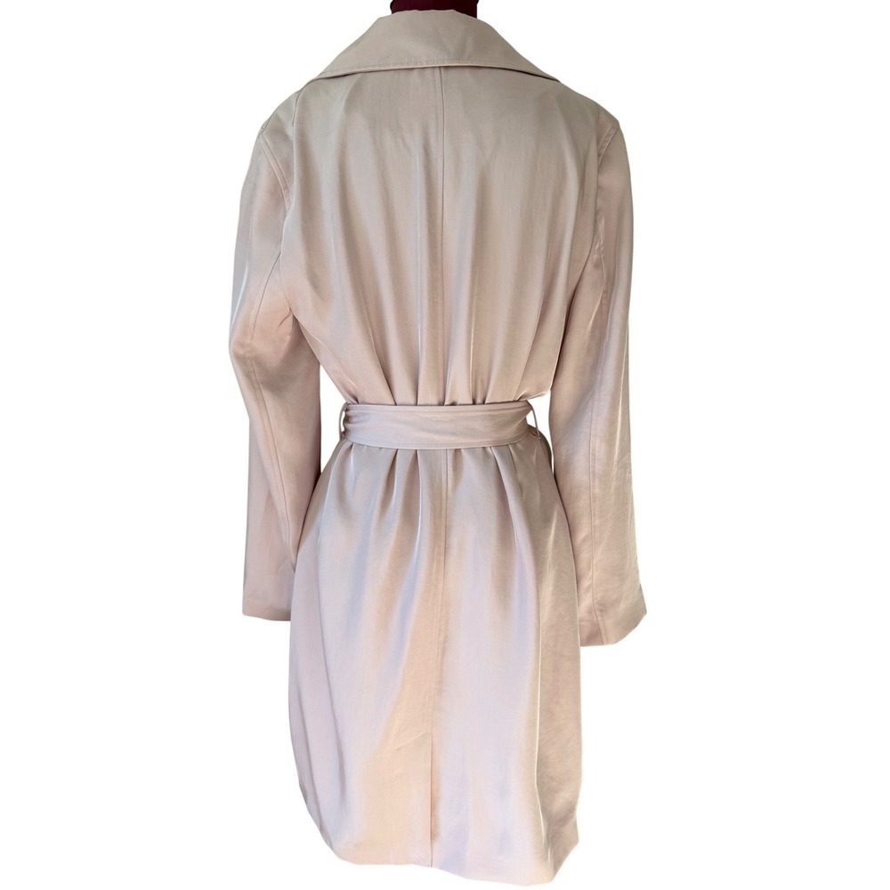 Express Trench Coat NEW Lightweight Belted Blush Pink Medium - Picture 4 of 8